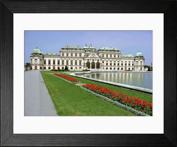 Framed Print : Exterior View of Upper Belvedere Palace and Reflecting Pool