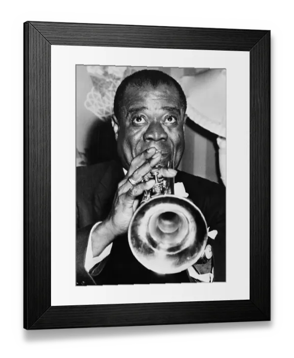 Framed Print : Louis Armstrong Blowing His Horn Framed Print : Louis Armstrong Blowing His Horn