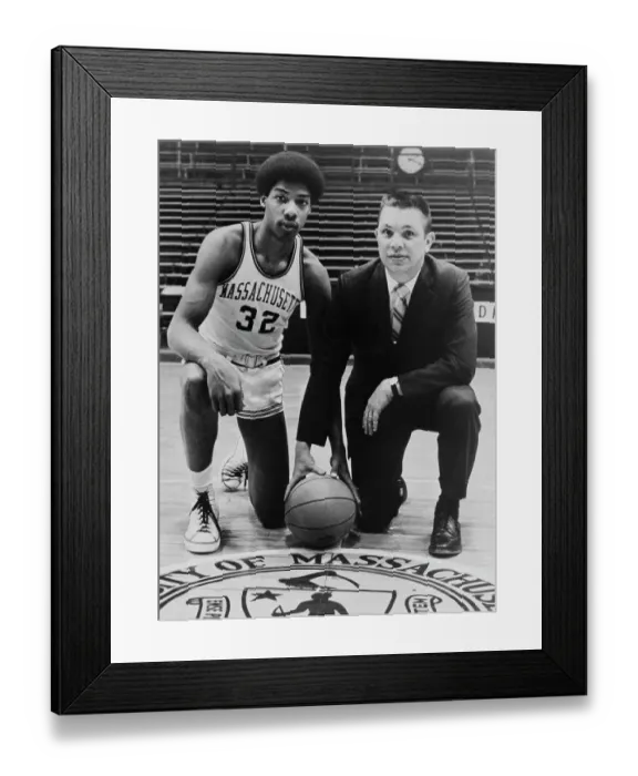 Framed Print : Julius Erving Posing with Jack Leaman Framed Print : Julius Erving Posing with Jack Leaman