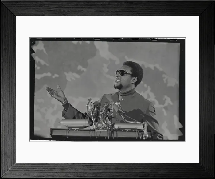 Framed Print : Stokely Carmichael Speaking Before Microphones Framed Print : Stokely Carmichael Speaking Before Microphones