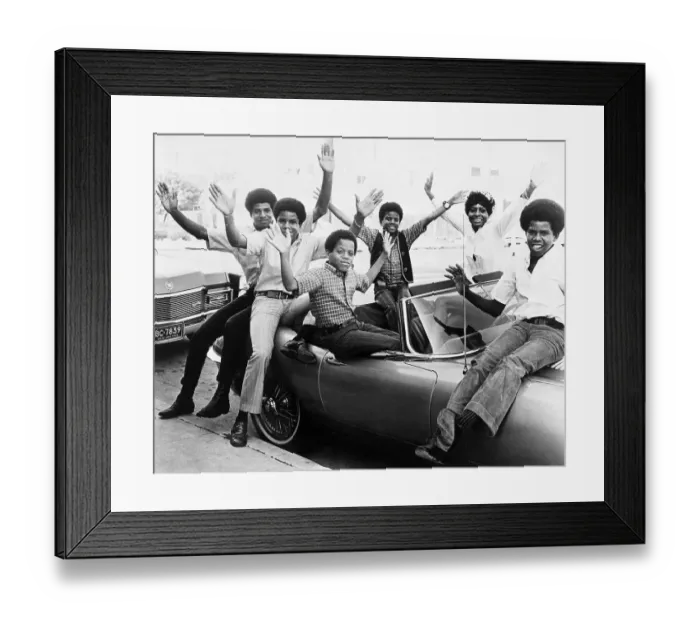 Framed Print : Jackson 5 and Diana Ross in a Convertible Framed Print : Jackson 5 and Diana Ross in a Convertible
