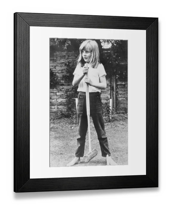 Framed Print : Princess Diana Posing with Croquet Mallet Framed Print : Princess Diana Posing with Croquet Mallet