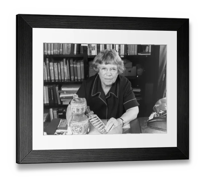 Framed Print : Dr. Margaret Mead Holding Artifacts Framed Print : Dr. Margaret Mead Holding Artifacts