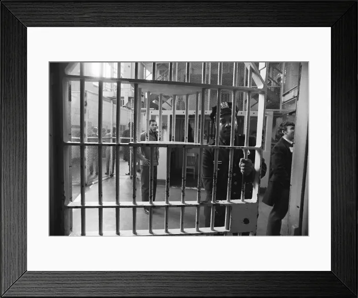 Framed Print : Prisoners in Cell Blocks at Rikers Island Framed Print : Prisoners in Cell Blocks at Rikers Island