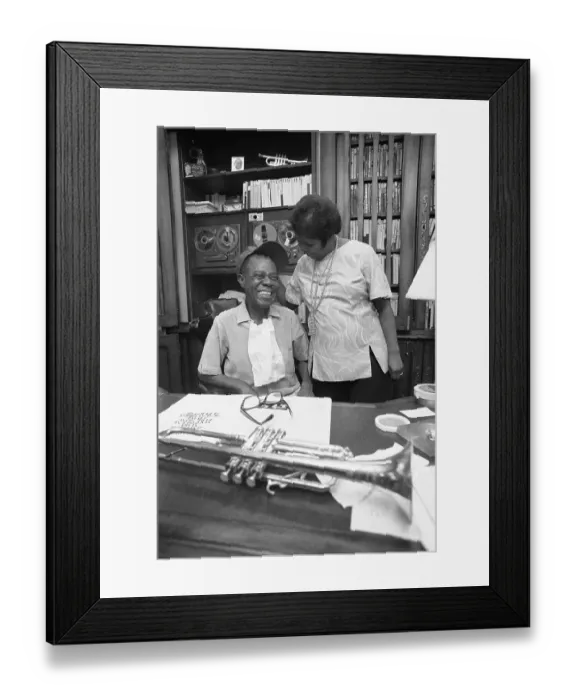 Framed Print : Mr. and Mrs. Louis Armstrong Relaxing at Home Framed Print : Mr. and Mrs. Louis Armstrong Relaxing at Home