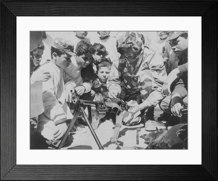 Framed Print : Children Taught to Disassemble Machine Gun Framed Print : Children Taught to Disassemble Machine Gun