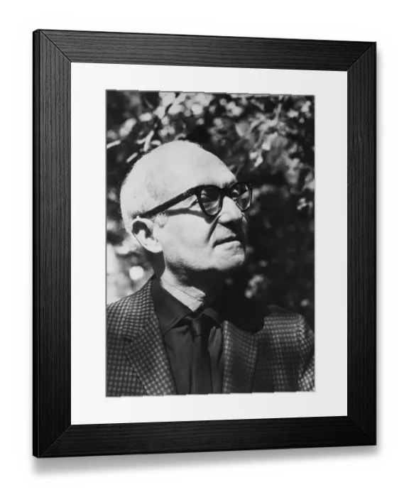 Framed Print : Lee Strasberg Pausing Outdoors