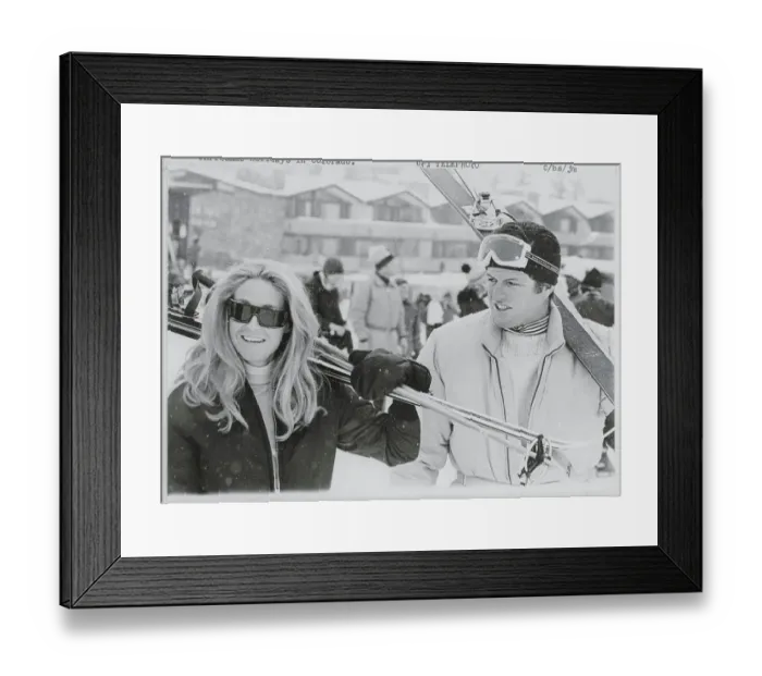 Framed Print : Edward Kennedy and Wife at Ski Resort Framed Print : Edward Kennedy and Wife at Ski Resort