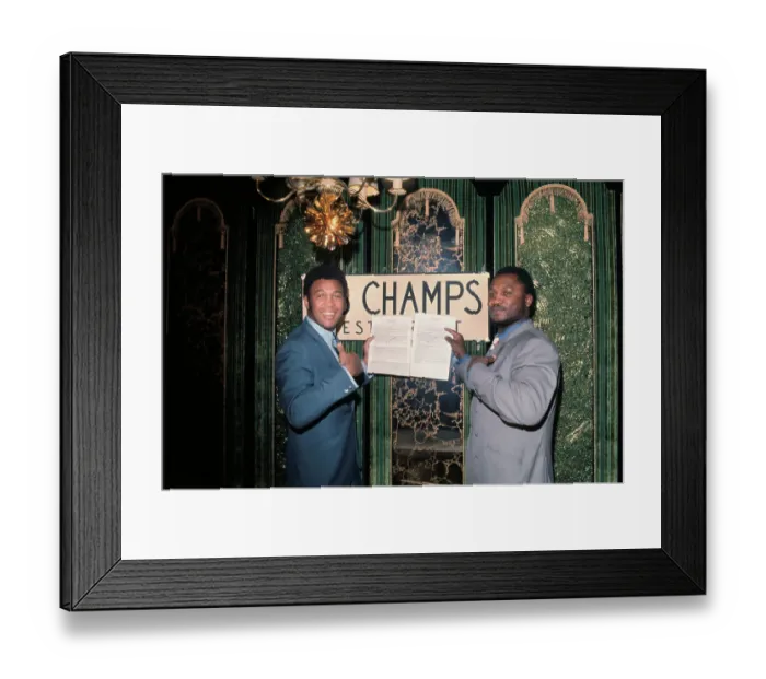 Framed Print : Joe Frazier and Jimmy Ellis with Poster Framed Print : Joe Frazier and Jimmy Ellis with Poster