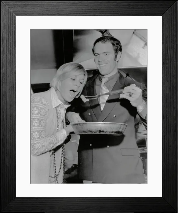 Framed Print : Bill Toomey Feeding Wife Mary Framed Print : Bill Toomey Feeding Wife Mary