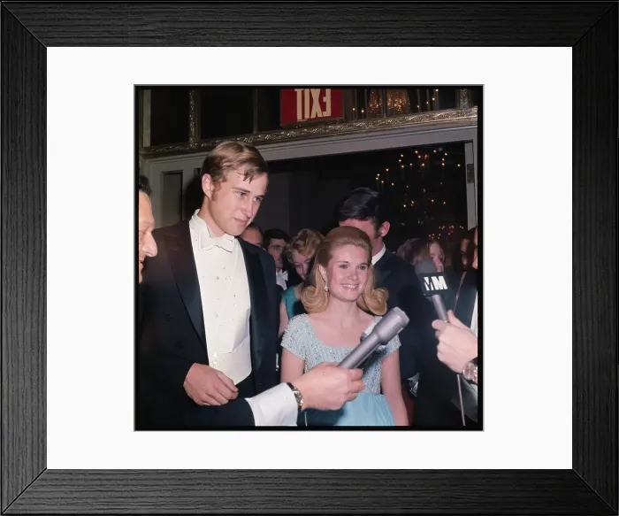 Framed Print : Tricia Nixon and Edward Cox with Reporters Framed Print : Tricia Nixon and Edward Cox with Reporters