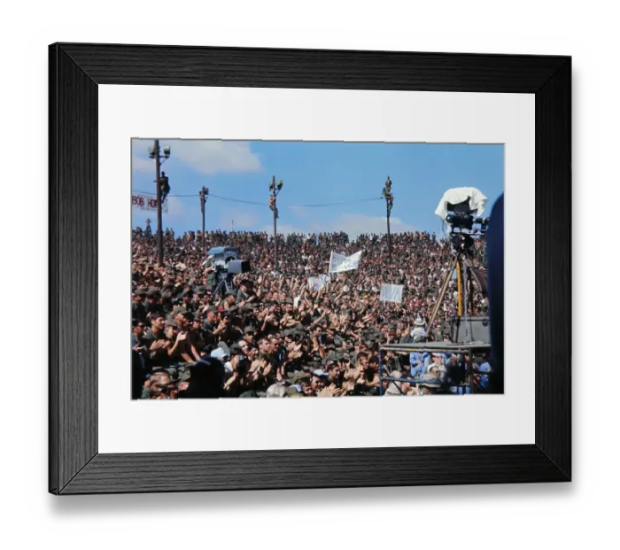 Framed Print : Huge Crowd of GIs Welcome Bob Hope's USO Show Framed Print : Huge Crowd of GIs Welcome Bob Hope's USO Show