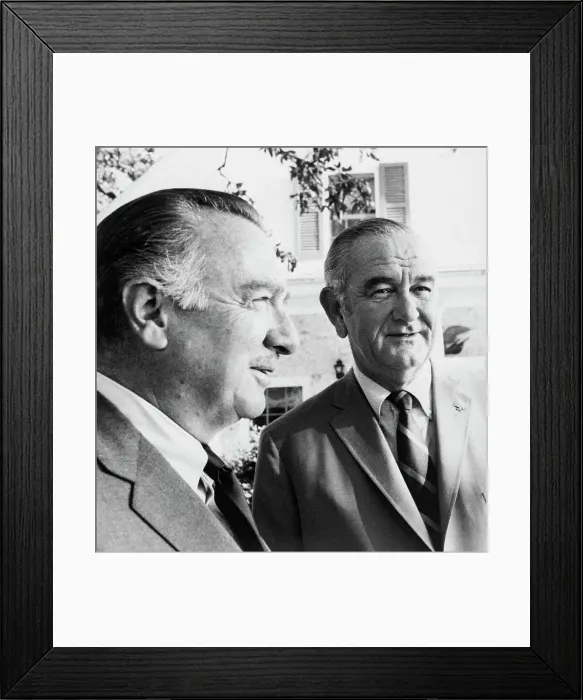 Framed Print : Lyndon Johnson Talking to Walter Cronkite Framed Print : Lyndon Johnson Talking to Walter Cronkite
