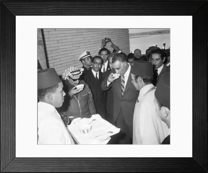 Framed Print : Nasser and Arafat Drink Together Framed Print : Nasser and Arafat Drink Together