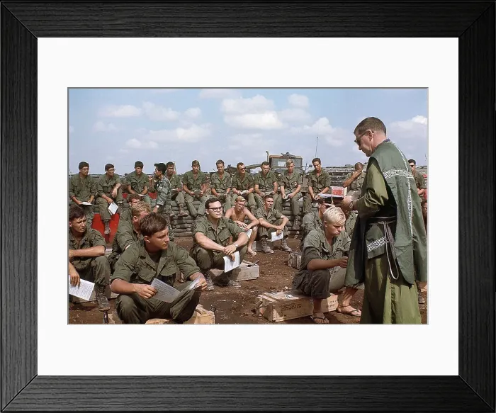Framed Print : Troops Attend Christmas Ceremonies in Vietnam 1969 Framed Print : Troops Attend Christmas Ceremonies in Vietnam 1969