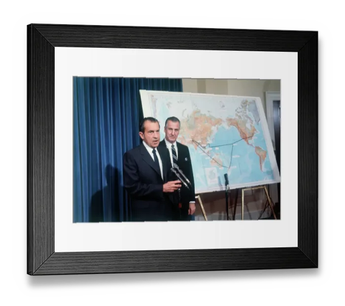 Framed Print : Richard Nixon and Spiro Agnew Near Map Framed Print : Richard Nixon and Spiro Agnew Near Map