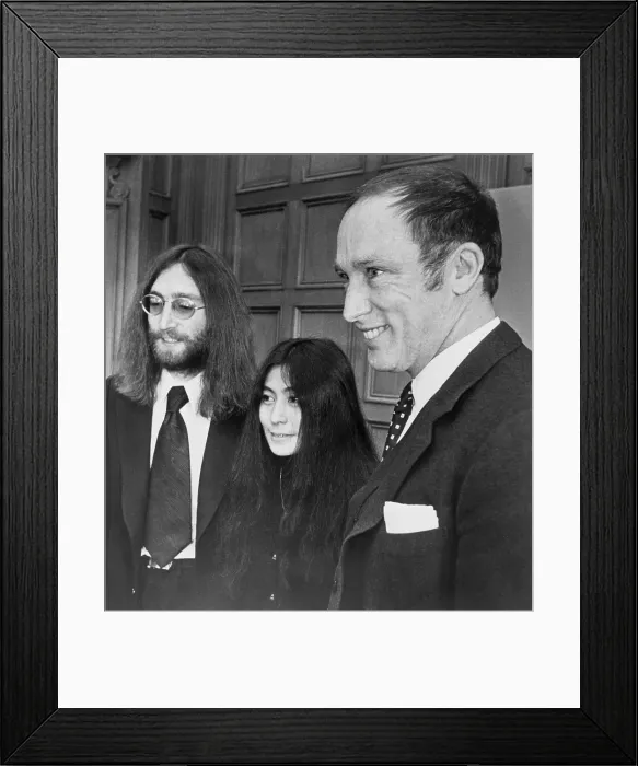 Framed Print : Musician Lennon and Ono with Prime Minister Trudeau