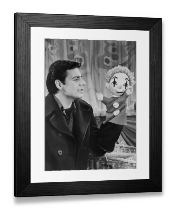 Framed Print : Actor Jerry Orbach with Hand Puppet During Play Framed Print : Actor Jerry Orbach with Hand Puppet During Play