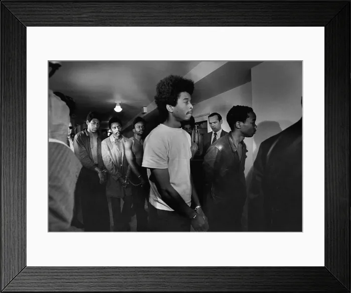 Framed Print : Black Panthers Handcuffed in Courthouse Framed Print : Black Panthers Handcuffed in Courthouse
