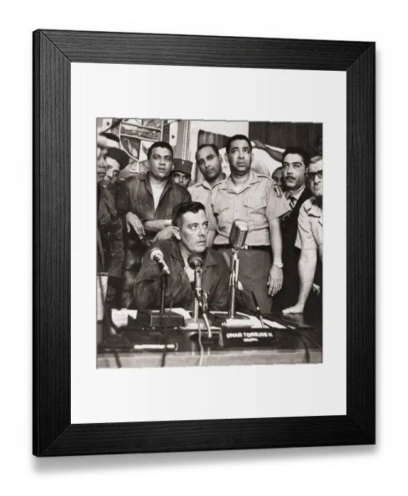 Framed Print : Omar Torrijos Addressing Panama on Television Framed Print : Omar Torrijos Addressing Panama on Television