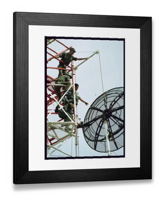 Framed Print : Soldiers on Telephone Pole Framed Print : Soldiers on Telephone Pole