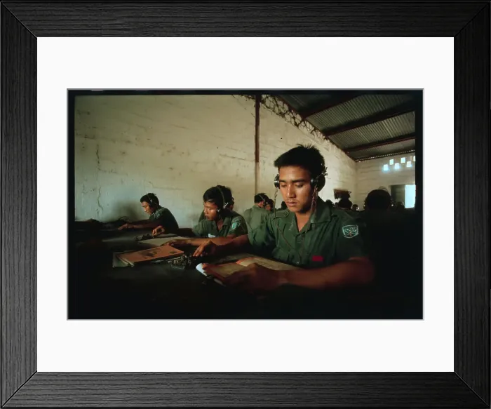 Framed Print : Radio Class with Soldiers Framed Print : Radio Class with Soldiers