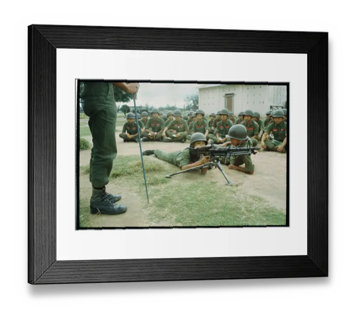 Framed Print : Soldiers Aiming with Weaponry Framed Print : Soldiers Aiming with Weaponry