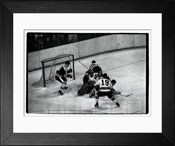Framed Print : Bobby Orr About to Pounce on Puck in Game Framed Print : Bobby Orr About to Pounce on Puck in Game
