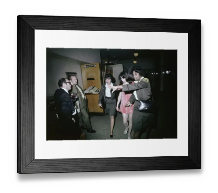 Framed Print : Policewoman Leading Susan Atkins to Jail Framed Print : Policewoman Leading Susan Atkins to Jail