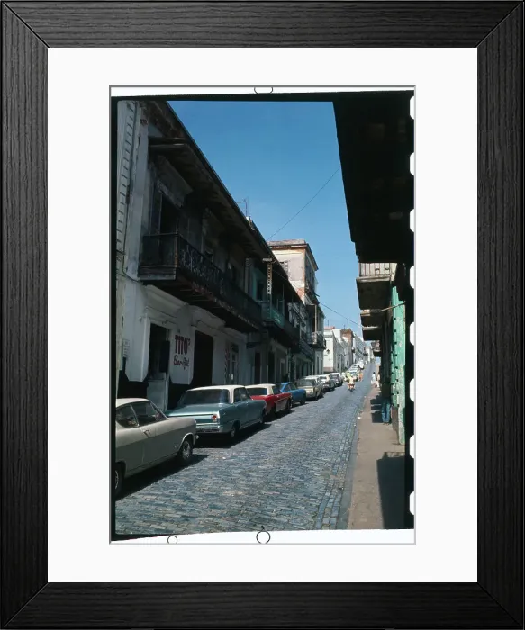 Framed Print : Street Paved with Blue Bricks Framed Print : Street Paved with Blue Bricks