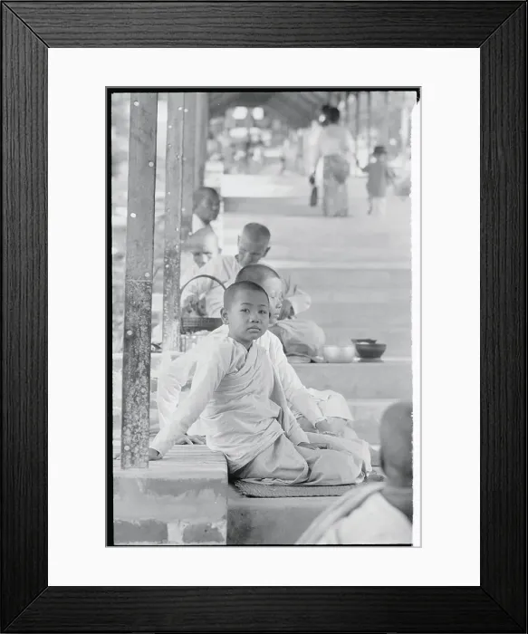 Framed Print : Young Buddhist and Others Seeking Help on Road Framed Print : Young Buddhist and Others Seeking Help on Road