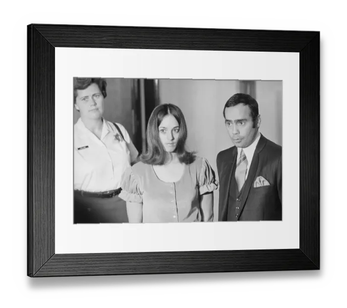 Framed Print : Susan Atkins Leaving Courtroom Framed Print : Susan Atkins Leaving Courtroom