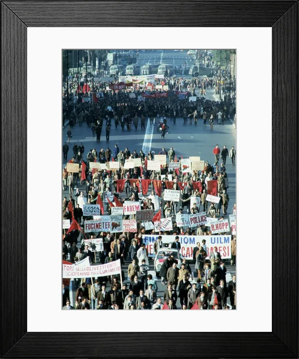 Framed Print : Laborers Shown Marching For Higher Pay