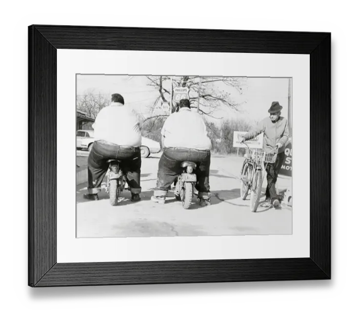Framed Print : Worlds Largest Twins On Motorbikes Framed Print : Worlds Largest Twins On Motorbikes