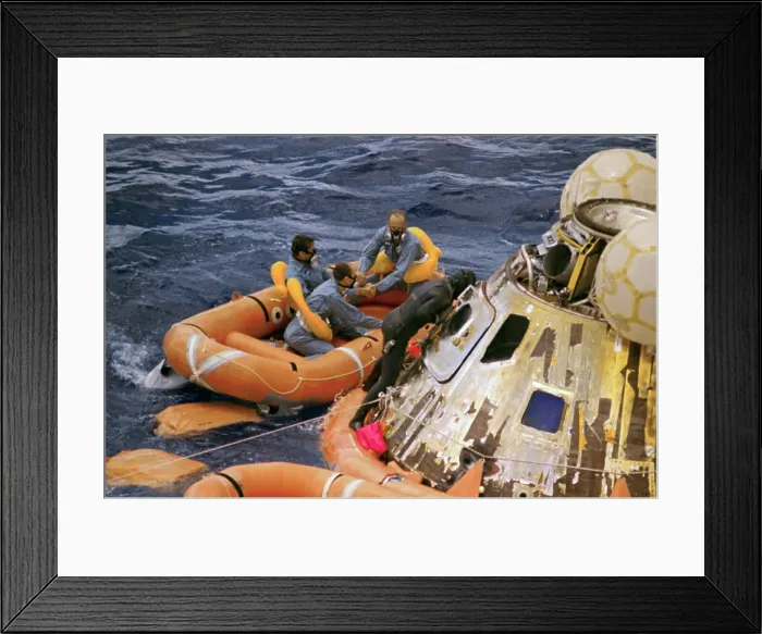 Framed Print : Astronauts Awaiting Navy Rescue Framed Print : Astronauts Awaiting Navy Rescue