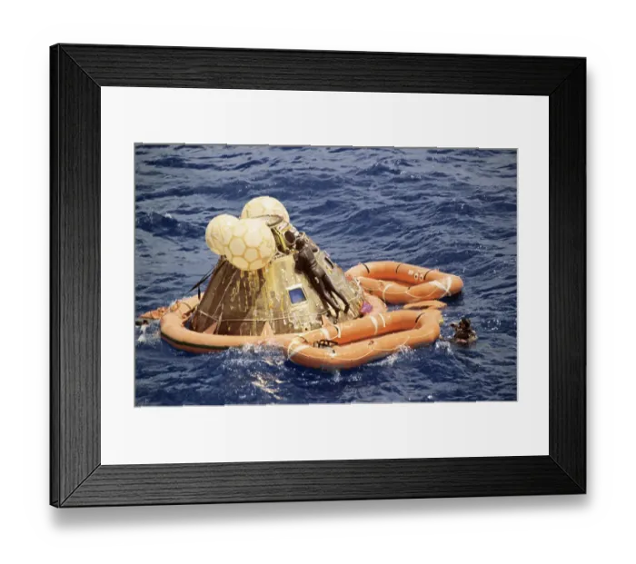 Framed Print : Navy Frogman Climbing onto the Lunar Module Framed Print : Navy Frogman Climbing onto the Lunar Module