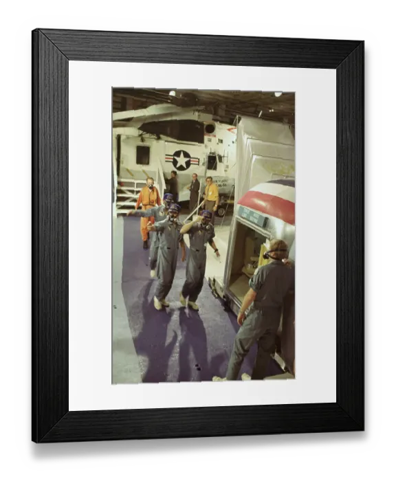 Framed Print : Astronauts Boarding Quarantine Lodging Framed Print : Astronauts Boarding Quarantine Lodging