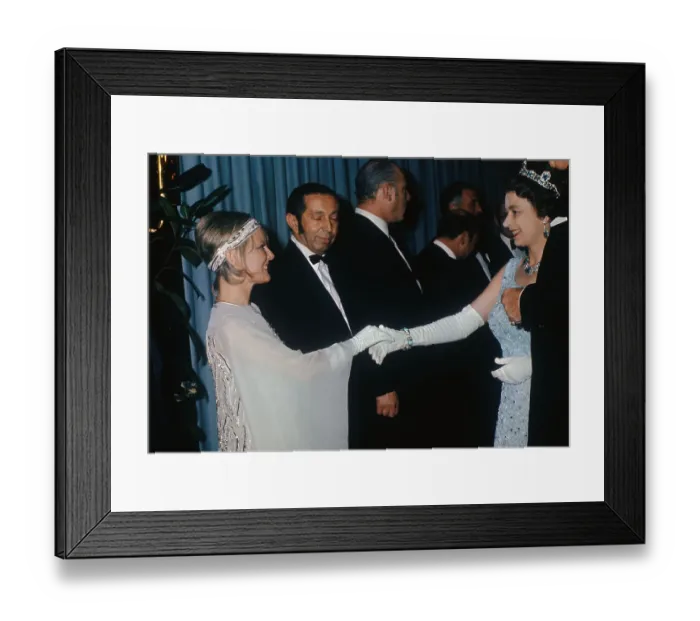 Framed Print : Queen Elizabeth II Shaking Hands with Petula Clark Framed Print : Queen Elizabeth II Shaking Hands with Petula Clark