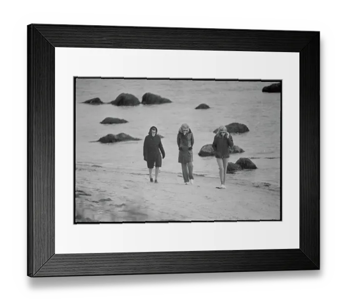Framed Print : Mrs. Rose Kennedy Walking on the Beach With Her Daughters Framed Print : Mrs. Rose Kennedy Walking on the Beach With Her Daughters