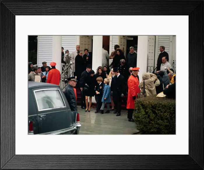 Framed Print : View of Jacqueline Kennedy Onassis Outside at Church Services Framed Print : View of Jacqueline Kennedy Onassis Outside at Church Services