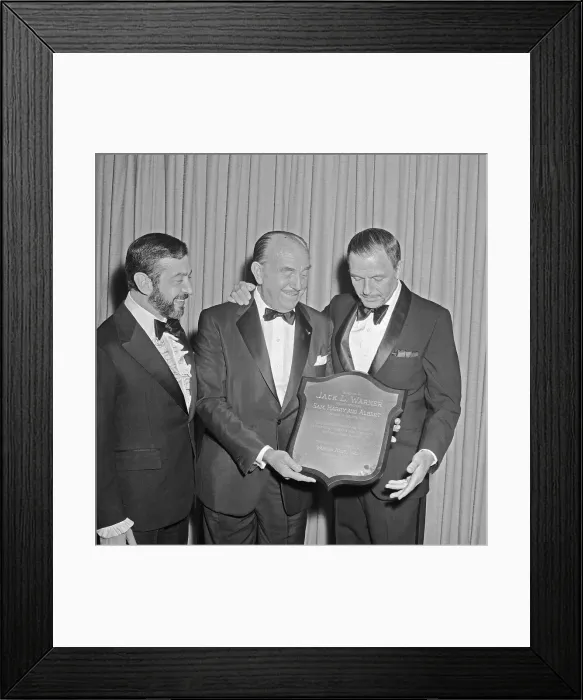 Framed Print : Jack L. Warner Showing Plaque Framed Print : Jack L. Warner Showing Plaque