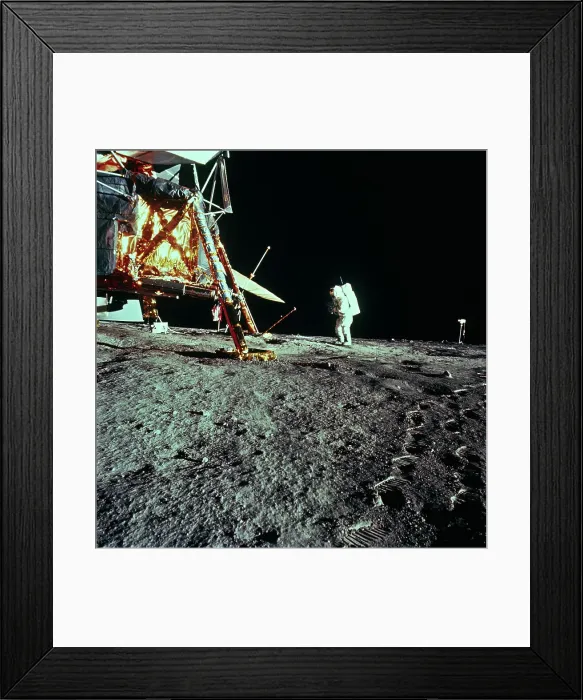 Framed Print : Television Camera Filming as Astronaut's Moon Walk