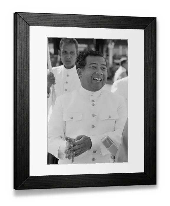 Framed Print : Portrait of Norodom Sihanouk Framed Print : Portrait of Norodom Sihanouk