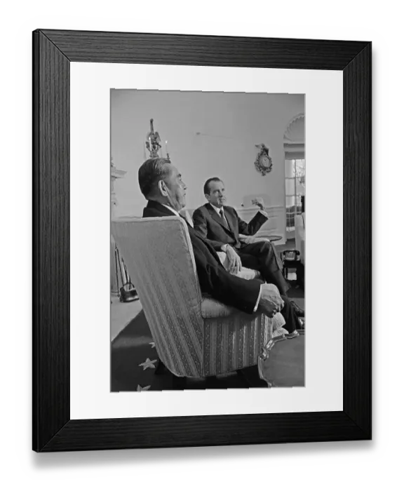 Framed Print : Richard Nixon Conversing Privately with Eisaku Sato Framed Print : Richard Nixon Conversing Privately with Eisaku Sato