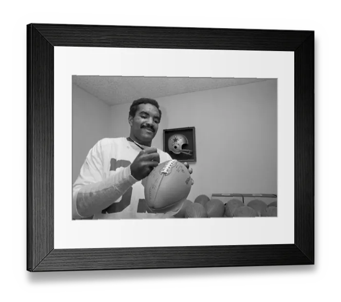 Framed Print : Calvin Hill Signing Football Framed Print : Calvin Hill Signing Football