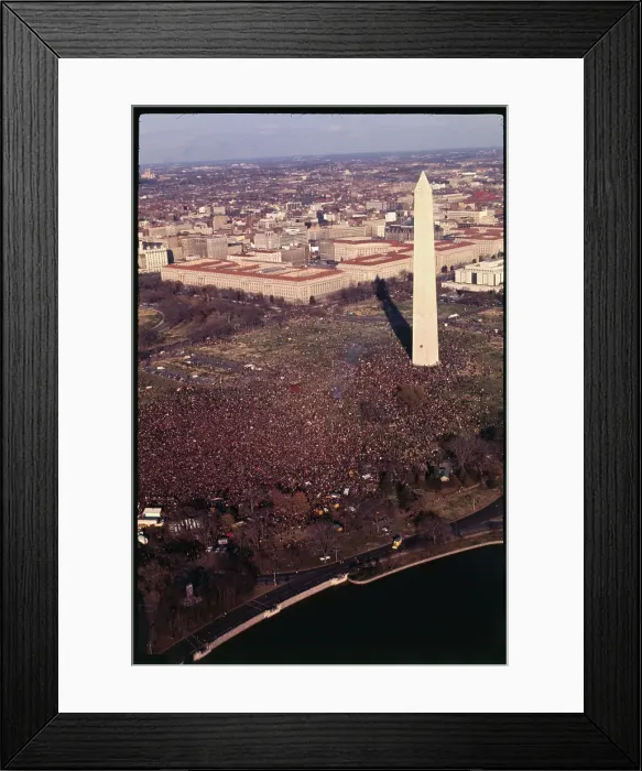 Framed Print : Aerial View of Demonstration at Washington Monument Framed Print : Aerial View of Demonstration at Washington Monument