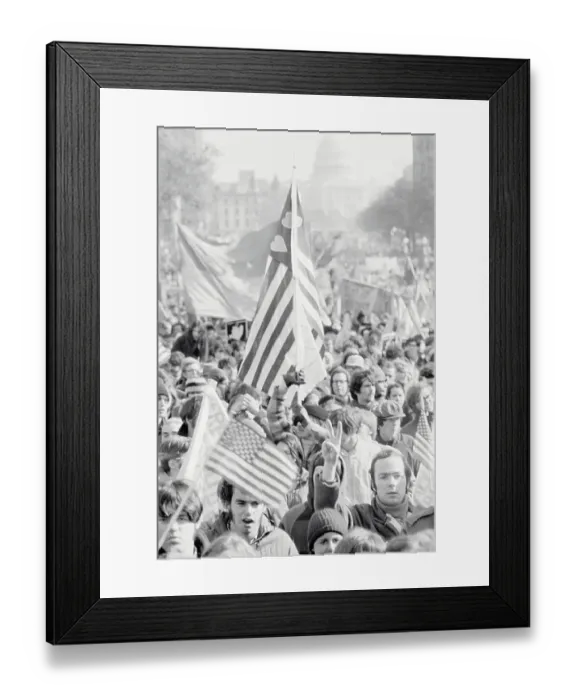 Framed Print : Demonstrators Carrying Flags in March Framed Print : Demonstrators Carrying Flags in March