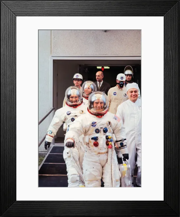 Framed Print : Apollo 12 Astronauts Walking to Transfer Van