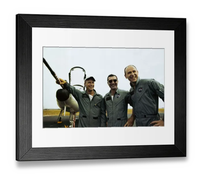 Framed Print : Astronauts Holding a News Conference Framed Print : Astronauts Holding a News Conference