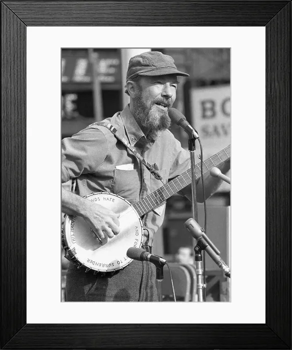Framed Print : Pete Seeger Playing the Banjo Framed Print : Pete Seeger Playing the Banjo